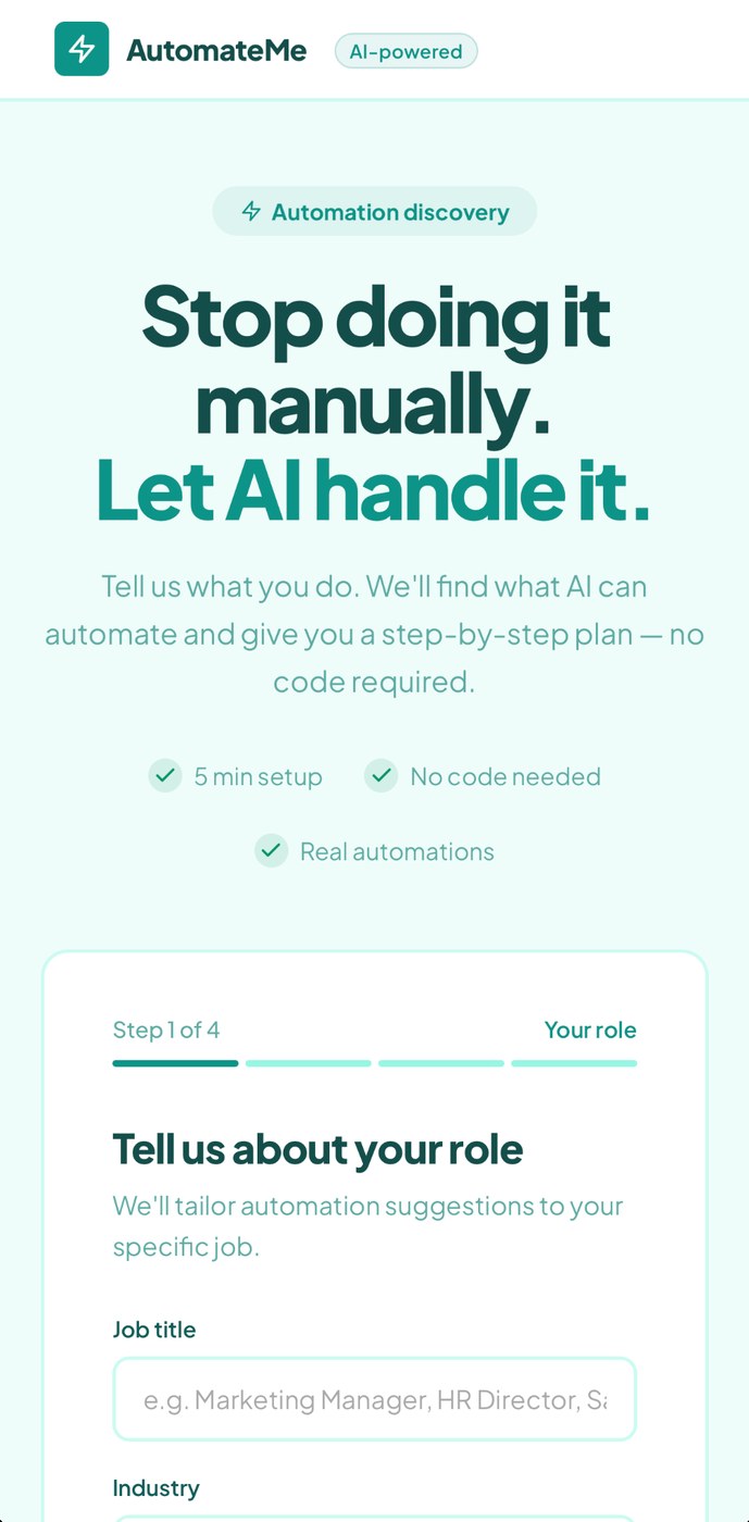 AutomateMe AI product interface